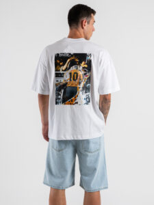 INDEPENDENT REPUBLIC T-shirt boxy fit con stampa FOOTBALL KING Bianca (2)