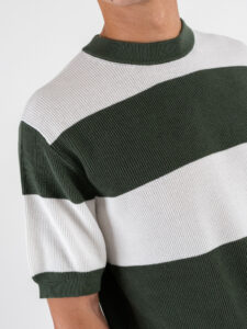 Maglia girocollo con righe W85896 Dark Green (1)