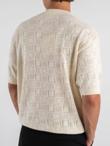 Maglia girocollo traforata W85886 Ivory White (3)