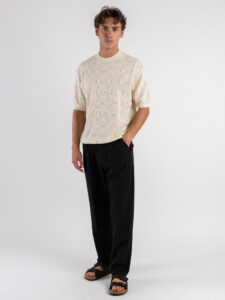 Maglia girocollo traforata W85886 Ivory White (4)
