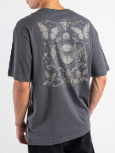 ONLY&SONS T-shirt over con stampa Butterfly fronteretro TRISTAN 22035827 Grey Pristine (1)