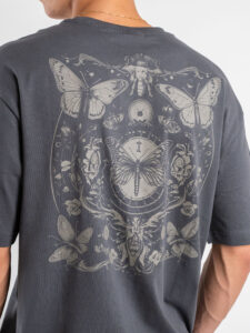 ONLY&SONS T-shirt over con stampa Butterfly fronteretro TRISTAN 22035827 Grey Pristine (2)