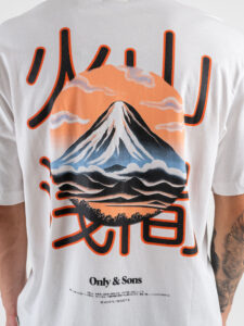 ONLY&SONS T-shirt over con stampa Mount Chin TRISTAN 22035827 Bright White (3)