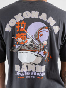 ONLY&SONS T-shirt over con stampa Ramen fronteretro TRISTAN 22035827 Grey Pinstripe (1)