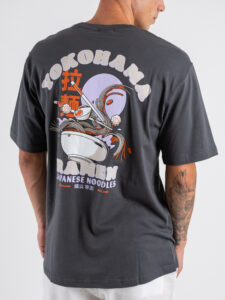 ONLY&SONS T-shirt over con stampa Ramen fronteretro TRISTAN 22035827 Grey Pinstripe (6)