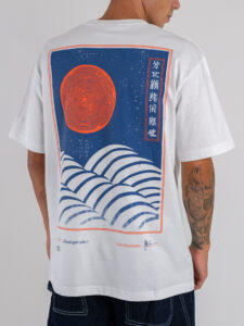 ONLY&SONS T-shirt over con stampa giapponese logo e sole TONKU 22035534 Bright WhiteTokyo (5)