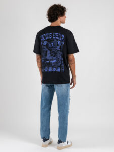 ONLY&SONS T-shirt over con stampa teschio TONKU 22035534 BlackPurple (3)