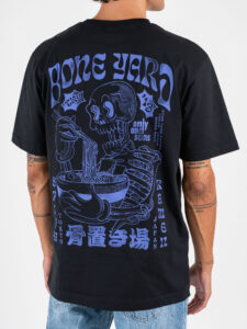 ONLY&SONS T-shirt over con stampa teschio TONKU 22035534 BlackPurple (4)