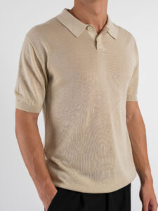 Polo in maglia a mezza manica W85912 Beige (1)