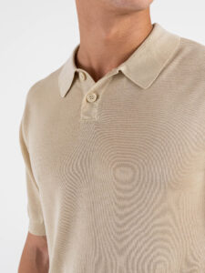 Polo in maglia a mezza manica W85912 Beige (2)