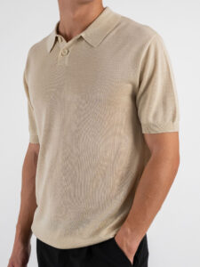 Polo in maglia a mezza manica W85912 Beige (3)