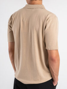 Polo in maglia con collo a V AJ779 Khaki (1)