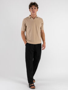 Polo in maglia con collo a V AJ779 Khaki (2)