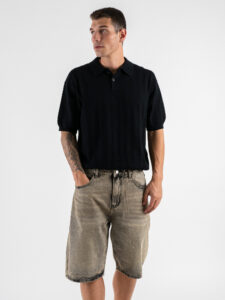 Polo in maglia lavorata W85915 Black (2)
