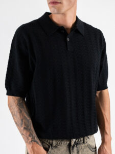 Polo in maglia lavorata W85915 Black (3)