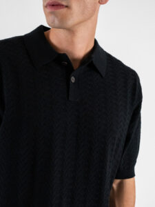 Polo in maglia lavorata W85915 Black (4)