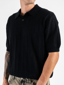 Polo in maglia lavorata W85915 Black (5)