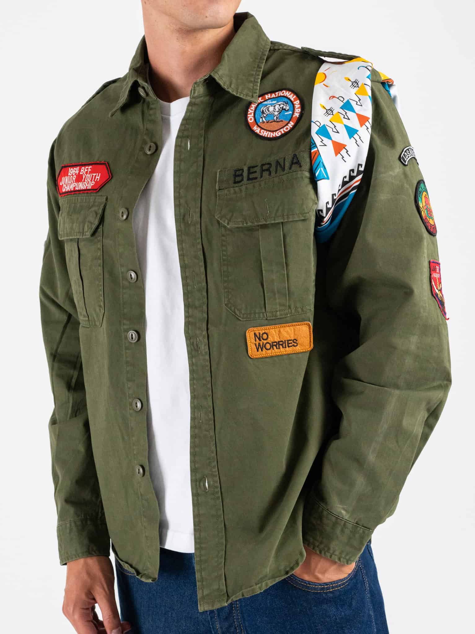 BERNA Giacchetta/Camicia Boy Scout con patch 252258 Verde