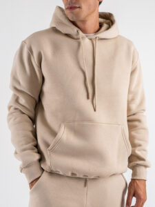 BERNA Felpa con cappuccio felpata con logo sulla manica 252019 Avorio (3)