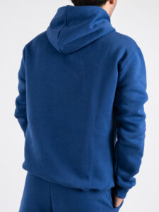 BERNA Felpa con cappuccio felpata con logo sulla manica 252019 Blu Copiativo (1)