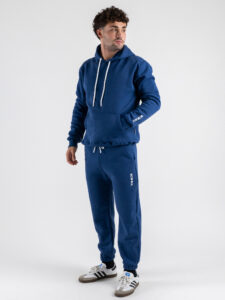 BERNA Felpa con cappuccio felpata con logo sulla manica 252019 Blu Copiativo (2)