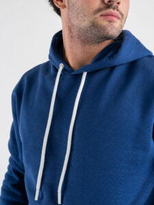 BERNA Felpa con cappuccio felpata con logo sulla manica 252019 Blu Copiativo (4)