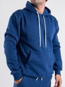 BERNA Felpa con cappuccio felpata con logo sulla manica 252019 Blu Copiativo (6)