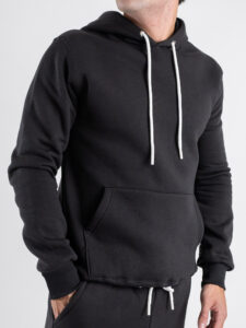 BERNA Felpa con cappuccio felpata con logo sulla manica 252019 Piombo (5)