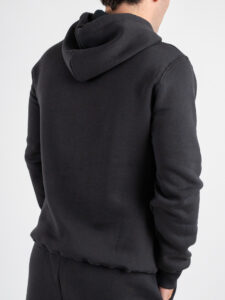 BERNA Felpa con cappuccio felpata con logo sulla manica 252019 Piombo (6)