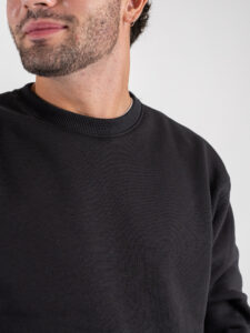 BERNA Felpa girocollo felpata con logo sulla manica 252020 Piombo (3)