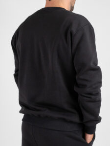 BERNA Felpa girocollo felpata con logo sulla manica 252020 Piombo (4)