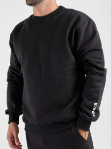 BERNA Felpa girocollo felpata con logo sulla manica 252020 Piombo (6)