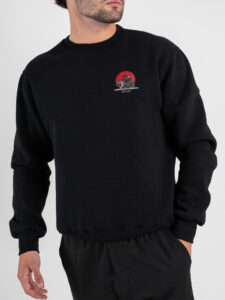 BERNA Felpa girocollo stampa TOKYO fronteretro 252210 Nera (4)