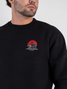 BERNA Felpa girocollo stampa TOKYO fronteretro 252210 Nera (5)