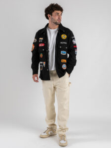 BERNA Giacca misto lana con patch BOY SCOUT 252306 Nero (1)