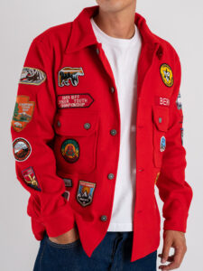 BERNA Giacca misto lana con patch BOY SCOUT 252306 Rubino (5)