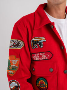 BERNA Giacca misto lana con patch BOY SCOUT 252306 Rubino (6)