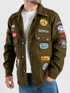 BERNA Giacca misto lana con patch BOY SCOUT 252306 Verde (3)