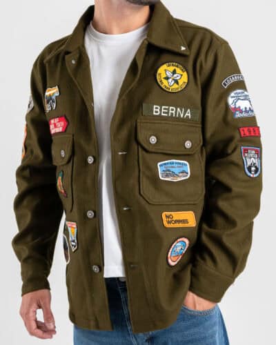BERNA Giacca misto lana con patch BOY SCOUT 252306 Verde 3 1 Best Seller
