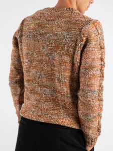 BERNA Maglione girocollo lavorato multicolor 252031 Beige (1)