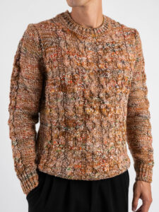 BERNA Maglione girocollo lavorato multicolor 252031 Beige (3)