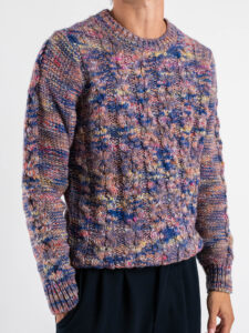 BERNA Maglione girocollo lavorato multicolor 252031 Royal (4)