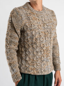 BERNA Maglione girocollo lavorato multicolor 252031 Tortora (4)