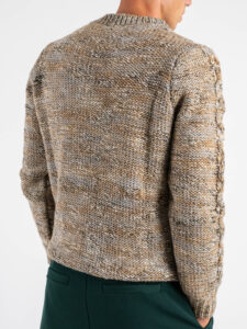 BERNA Maglione girocollo lavorato multicolor 252031 Tortora (5)