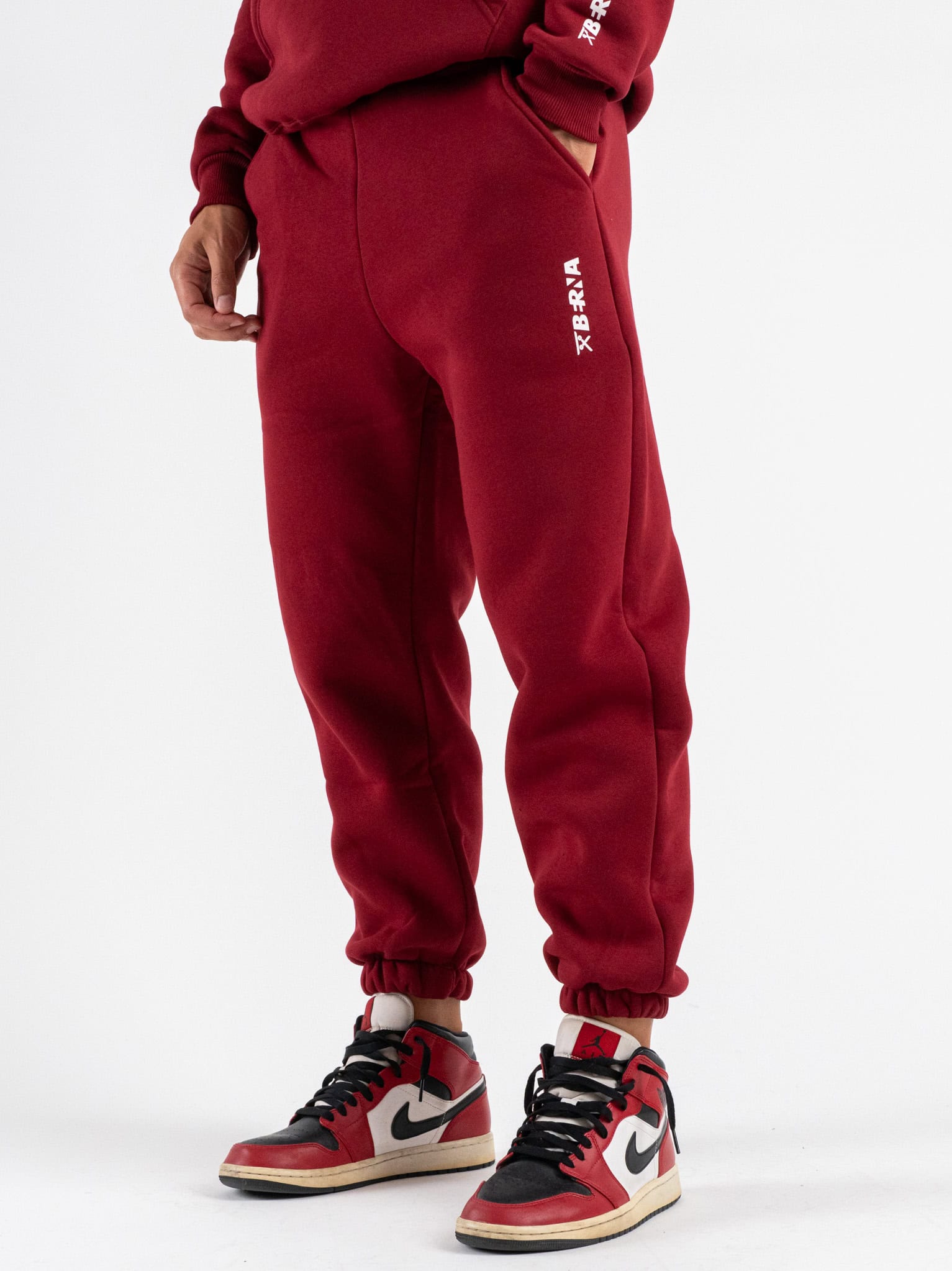 BERNA Pantalone tuta felpato 252022 Granata