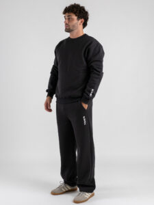 BERNA Pantalone tuta felpato relaxed fit 252196 Piombo (2)