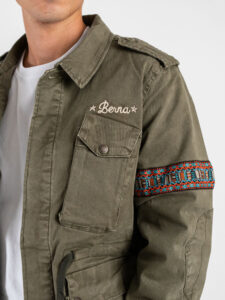 BERNA Sahariana foderata con spille e patch FALCO 252283 Verde (5)