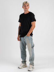 BERNA T-shirt in cotone a mm con logo sulla manica 252017 Nera (2)