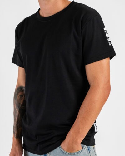 BERNA T shirt in cotone a mm con logo sulla manica 252017 Nera 3 Saldi