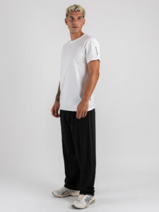 BERNA T-shirt in cotone a mm con logo sulla manica 252017 Panna (1)